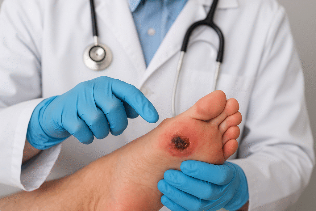 Foot Cancer Doctor Examing